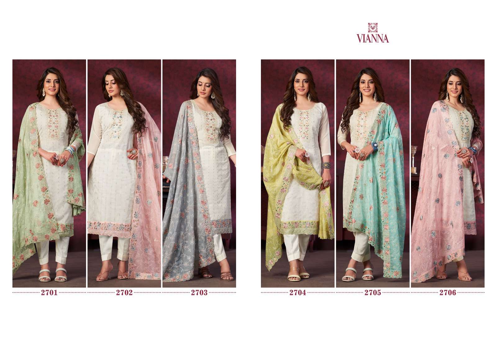 white lotus vol-4 by vianna trendy designer salwar suits latest catalogue collection 2023 