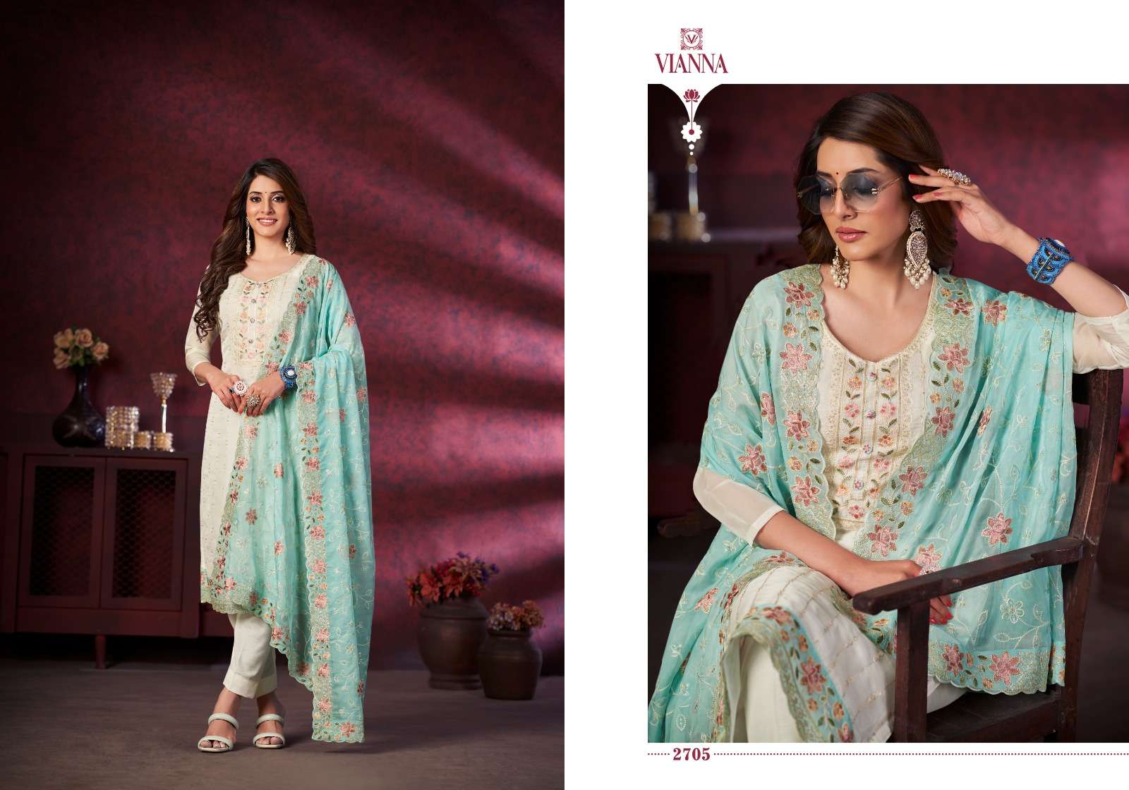 white lotus vol-4 by vianna trendy designer salwar suits latest catalogue collection 2023 