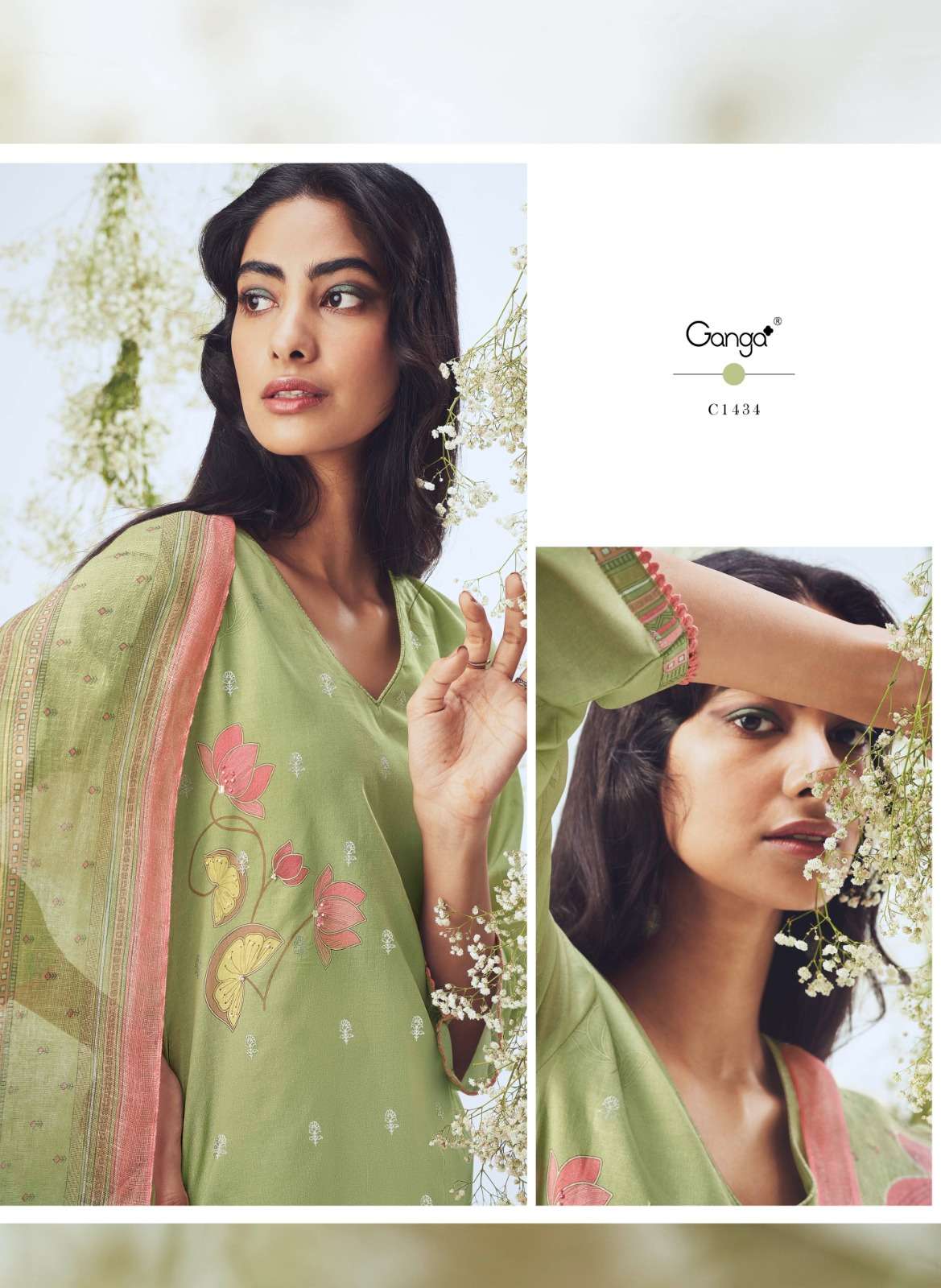 asraar 1432-1437 series by ganga premium cotton designer salwar kameez catalogue design 2023
