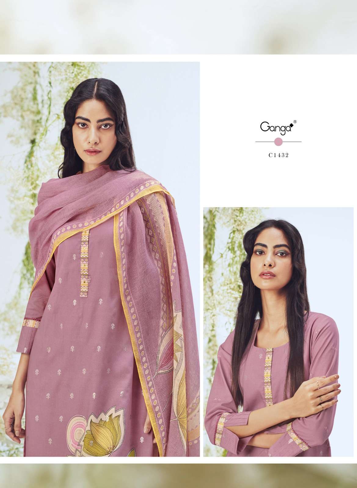 asraar 1432-1437 series by ganga premium cotton designer salwar kameez catalogue design 2023