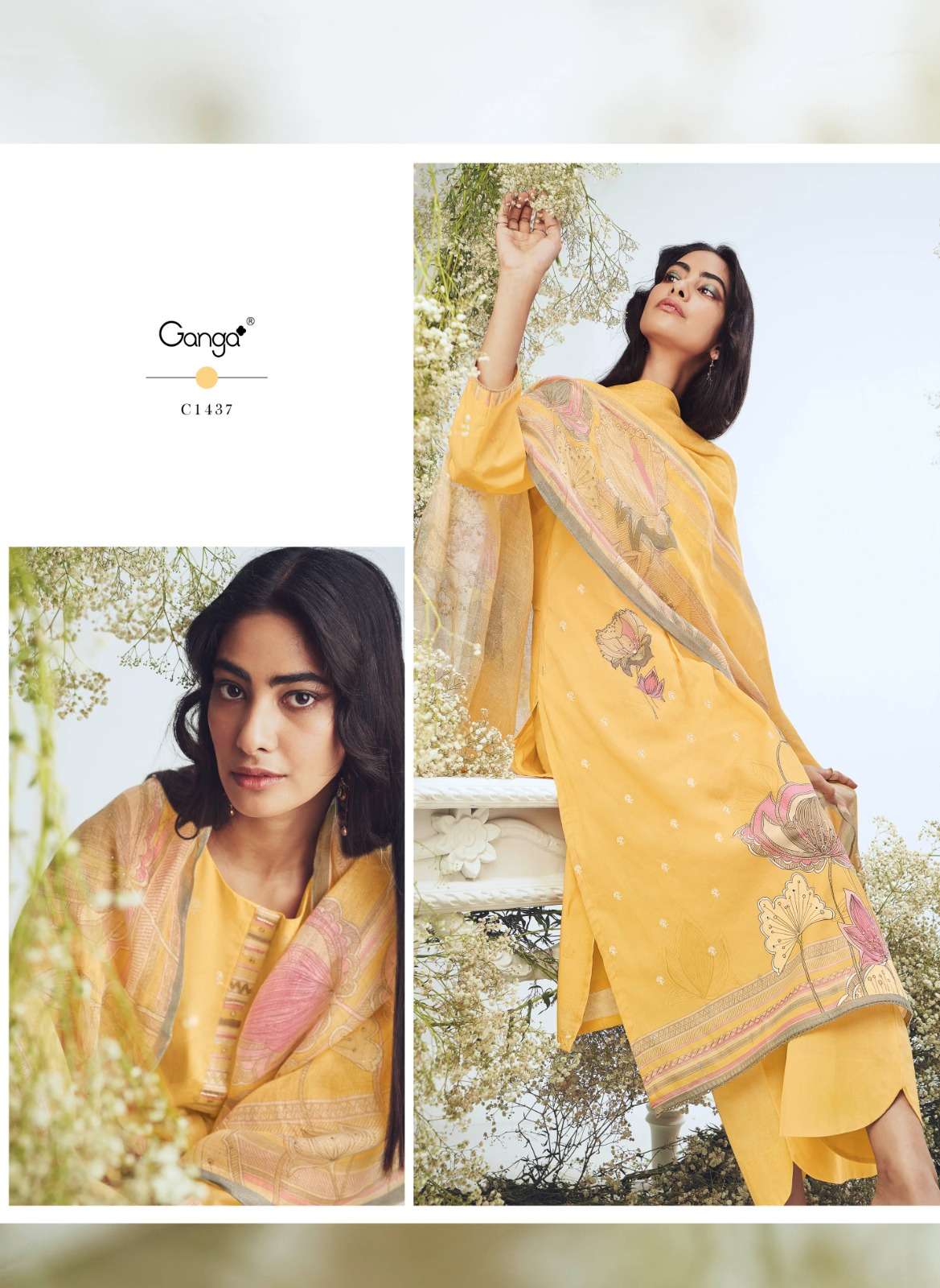 asraar 1432-1437 series by ganga premium cotton designer salwar kameez catalogue design 2023