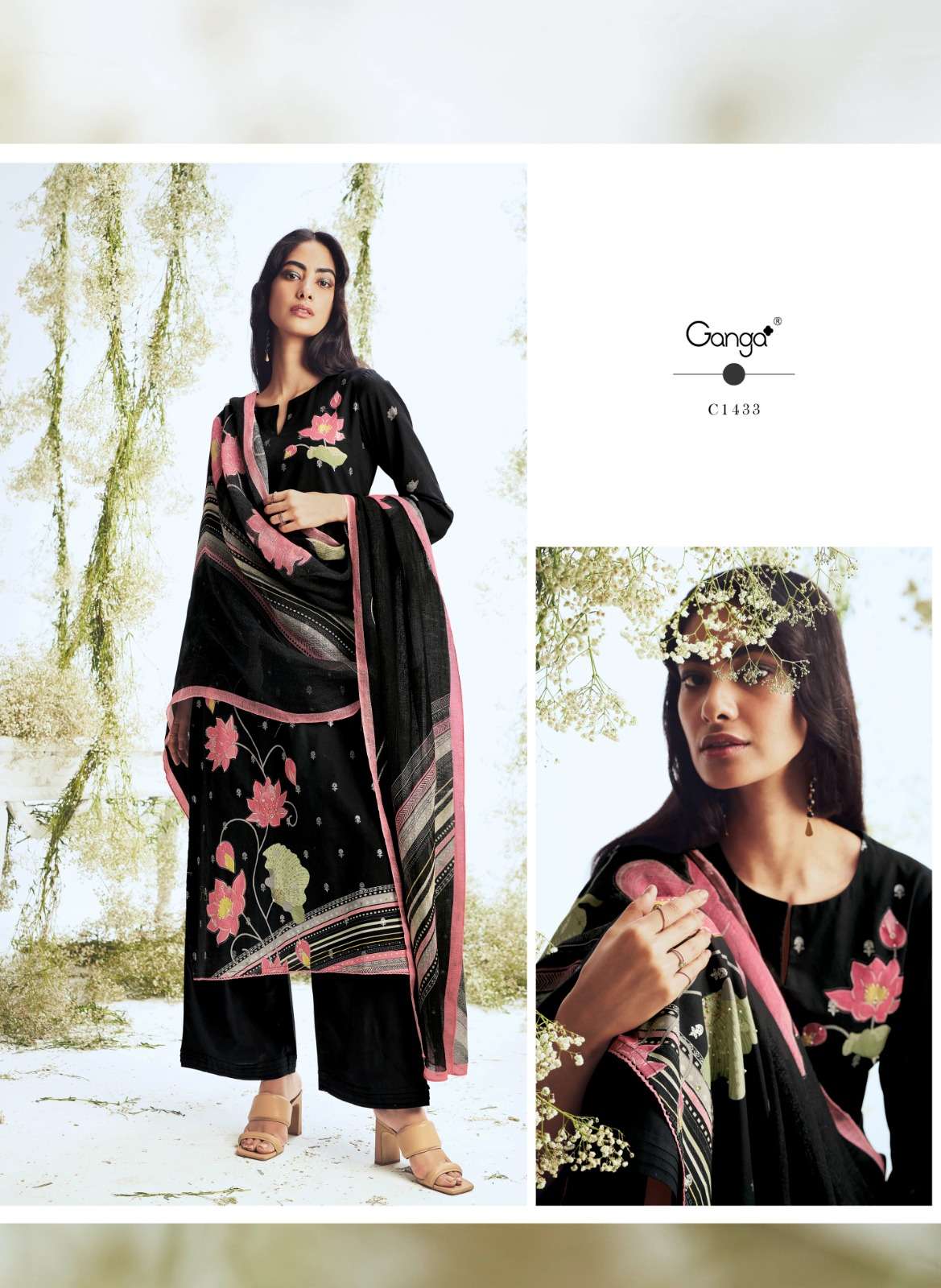 asraar 1432-1437 series by ganga premium cotton designer salwar kameez catalogue design 2023