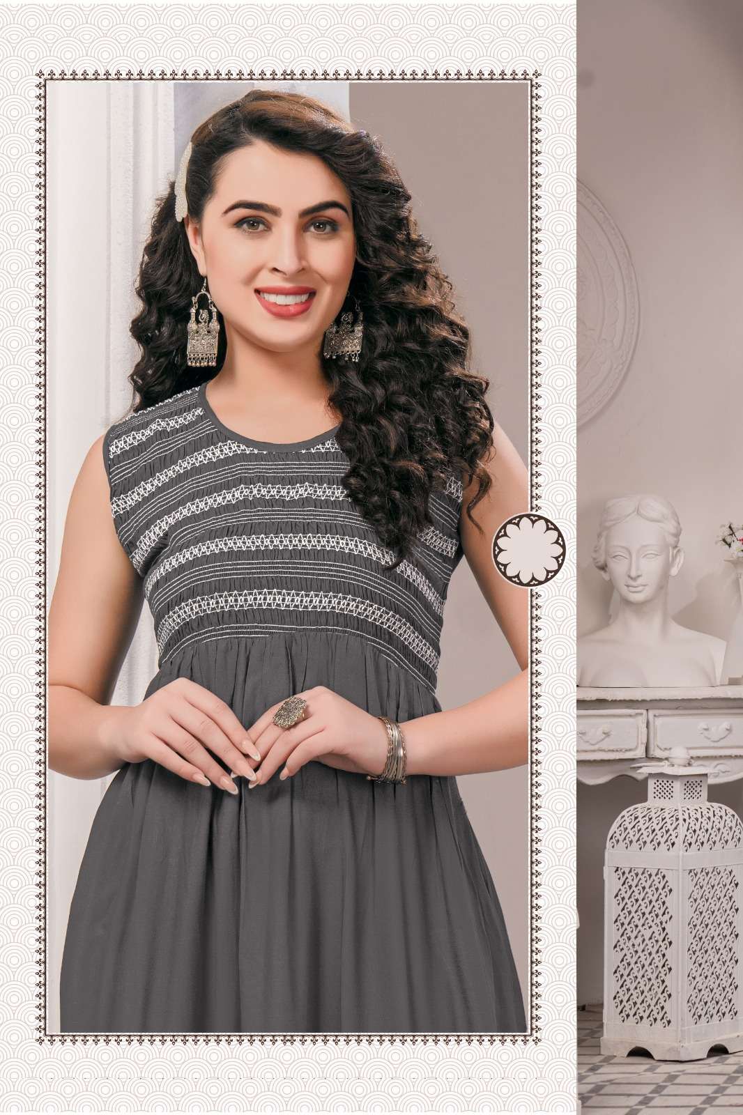biba by hirwa fancy look designer ghera kurtis catalogue manufacturer surat