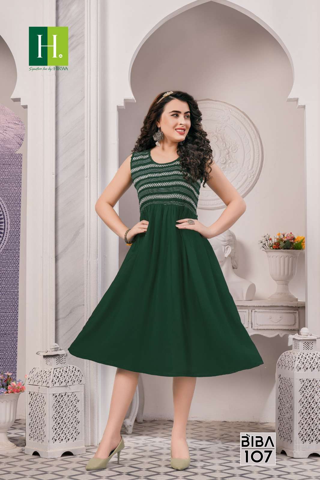 biba by hirwa fancy look designer ghera kurtis catalogue