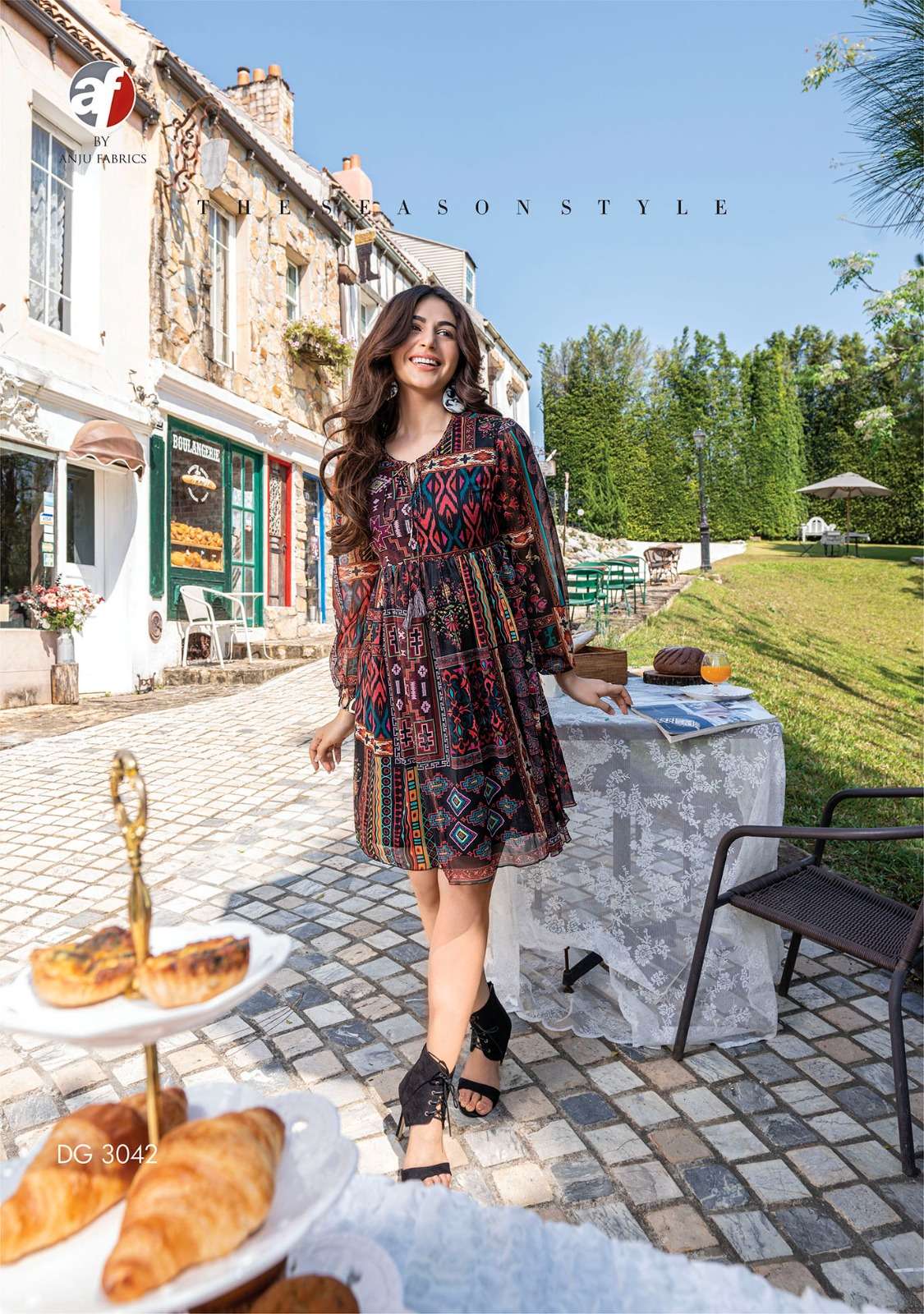 dream girl vol-2 by anju fabrics premium chiffon designer kurtis catalogue collection 2023