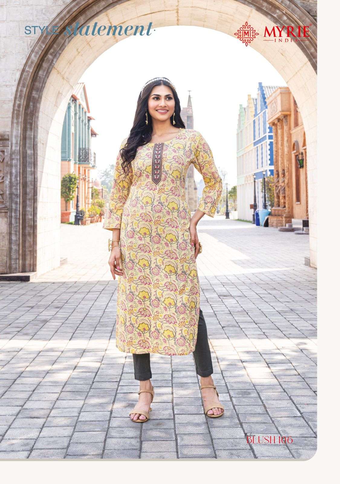 fashion blush by mayrie trendy designer kurtis catalogue manufacturer surat