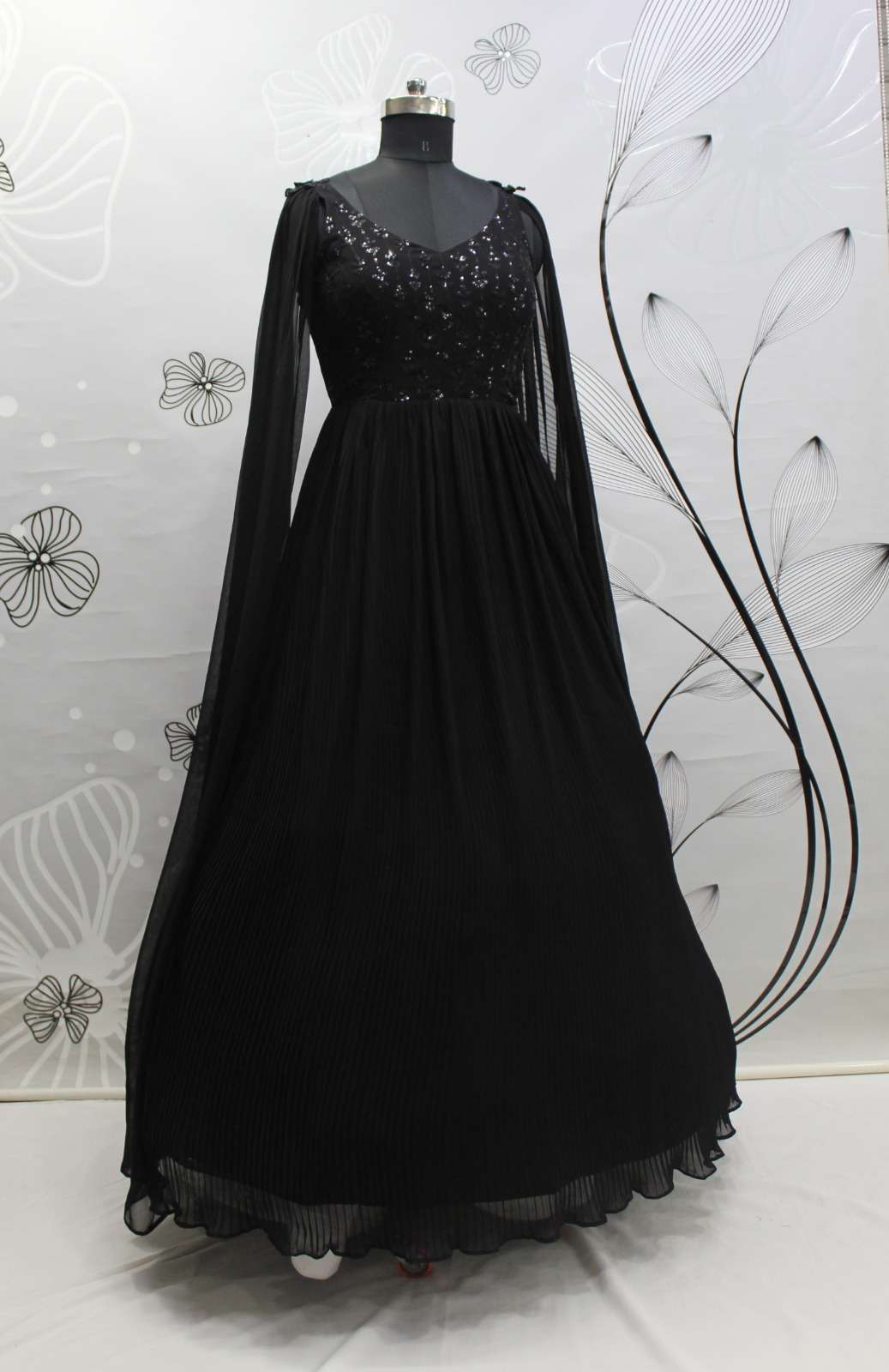 New Designer Black Gown Design | Indo Western Gown with Price