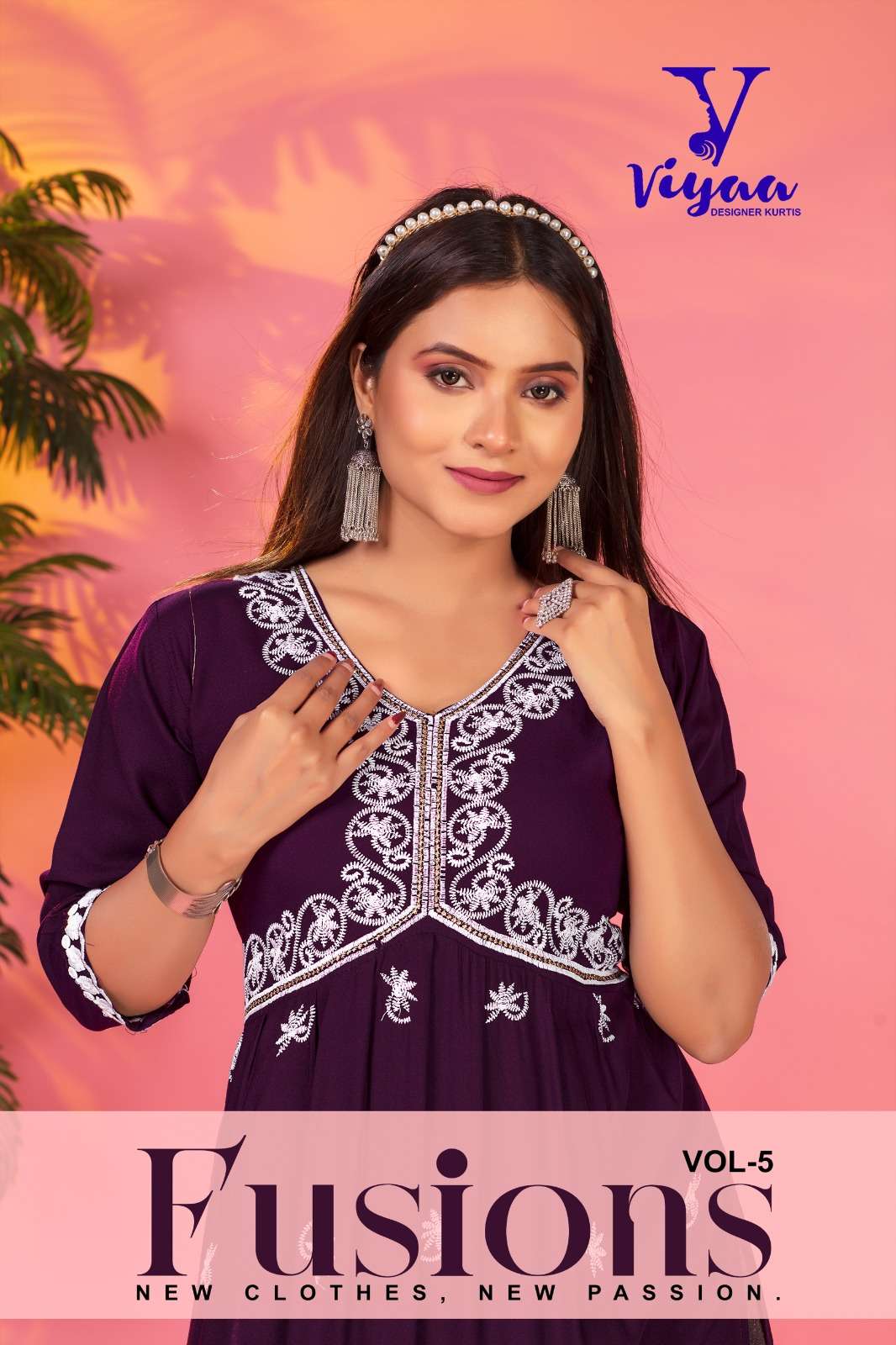 fusions vol-5 by viyaa designer nayra cut designer kurtis catalogue wholesale price surat