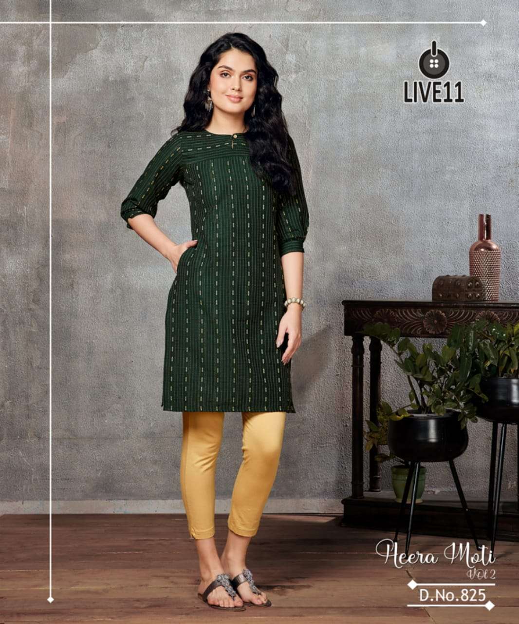 heera moti vol-2 by valas cotton dobby fabric designer kurtis catalogue collection in surat