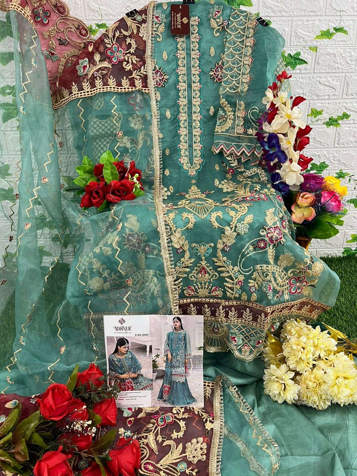 mahnur vol-29 by mahnur fashion organza designer embroidered salwar suits new catalogue surat