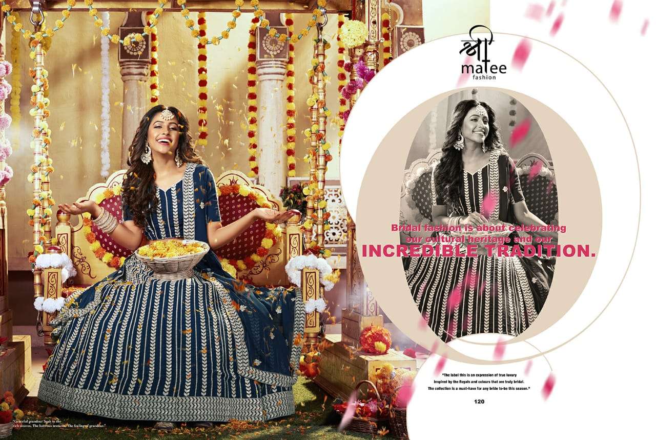 shreematee anaya 117-120 series function special designer lehenga catalogue online price surat