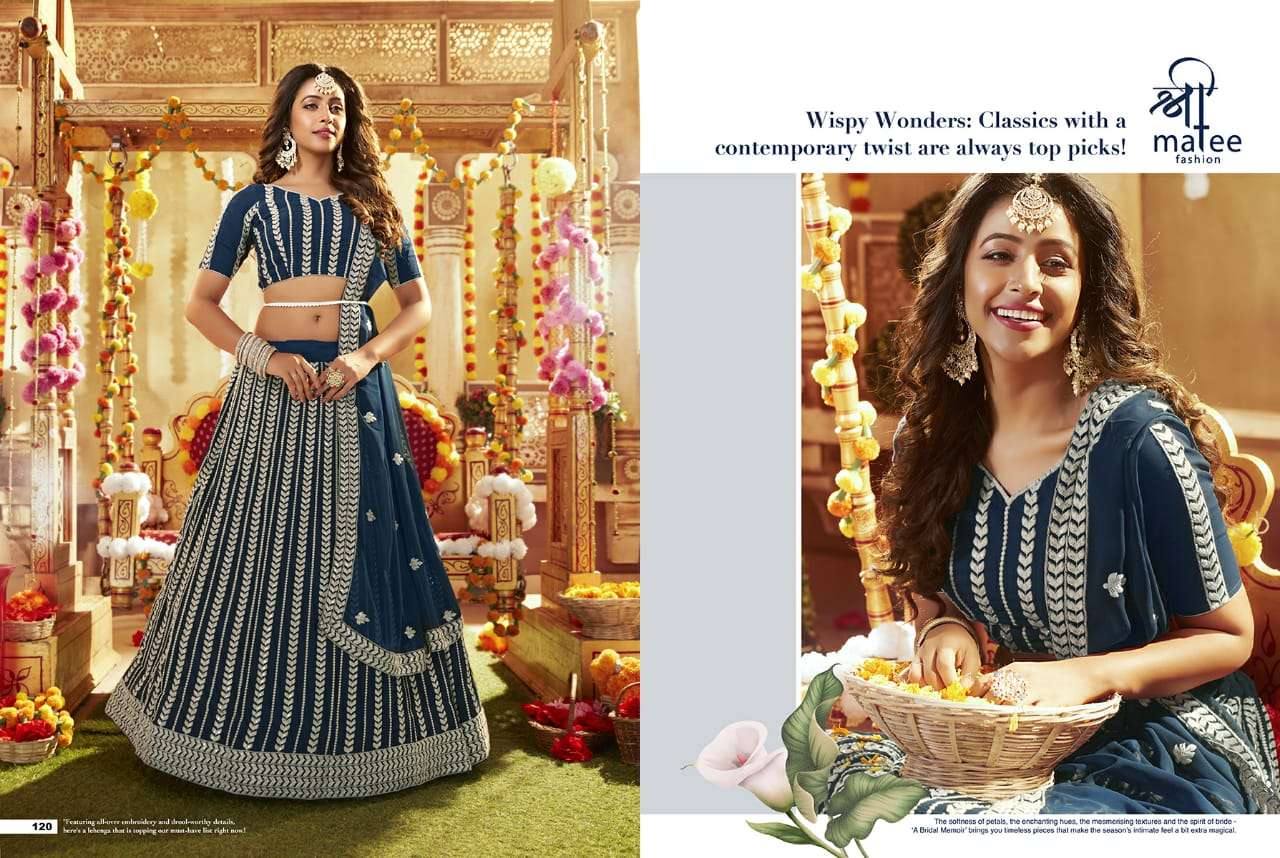 shreematee anaya 117-120 series function special designer lehenga catalogue online price surat
