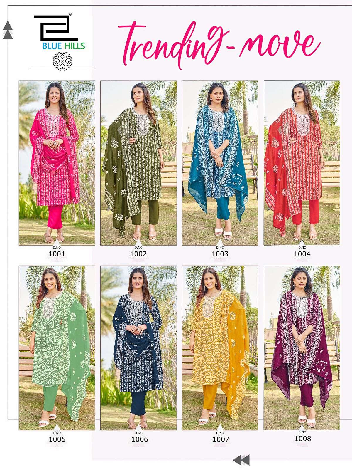 trending move by bluehills branded kurtis catalogue online dealer surat