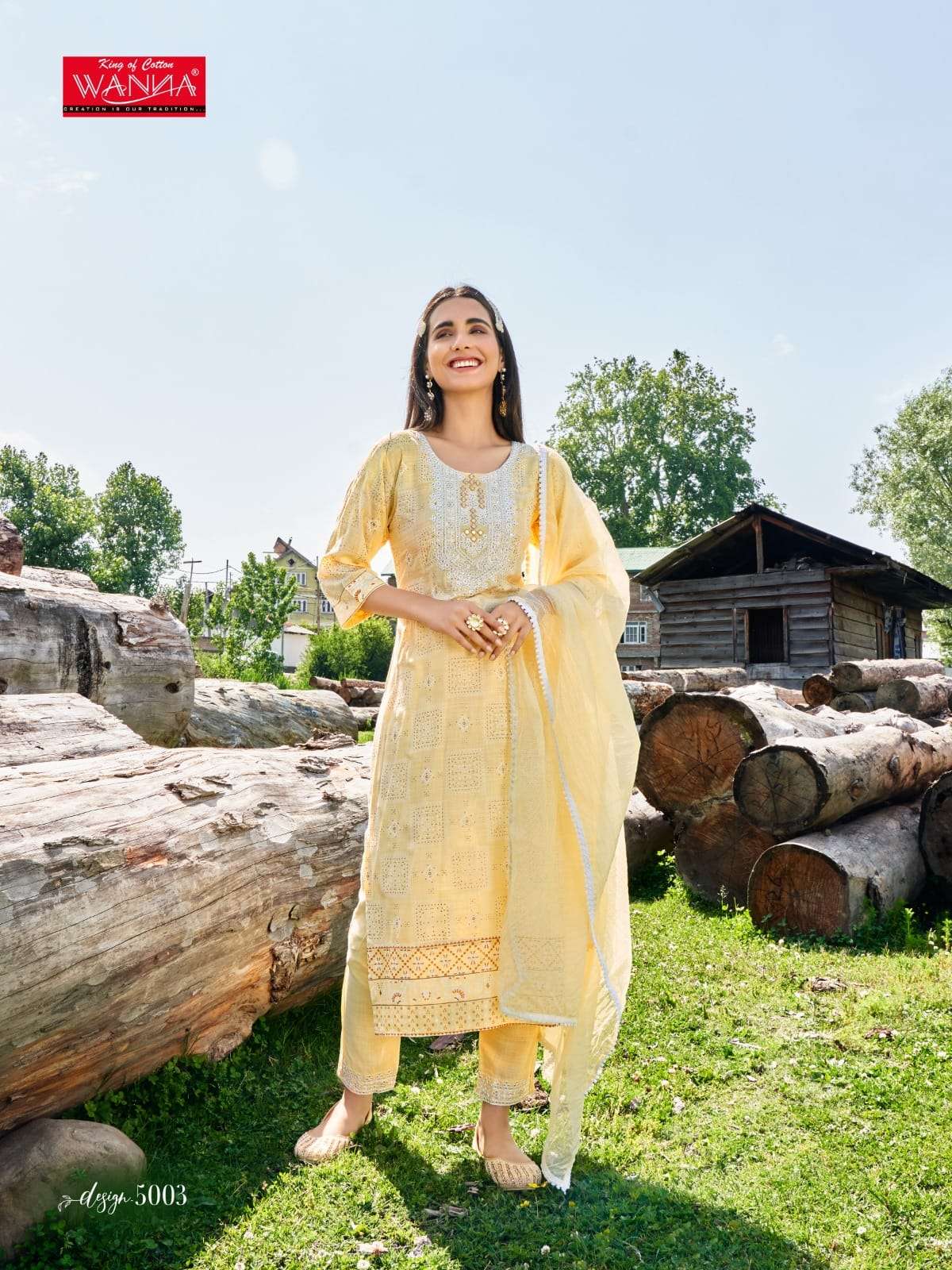 amara 5001 5003 series by wanna pure rayon print kurti with pant and fancy dupatta catalogue surat