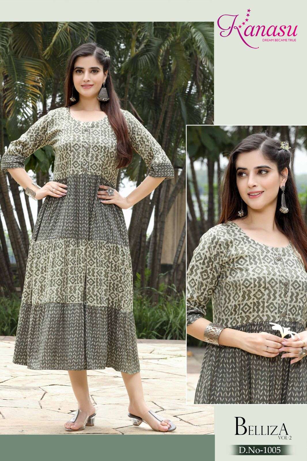 belliza vol-2 1001-1008 series by kanasu latest designer long kurtis catalogue wholesaler surat