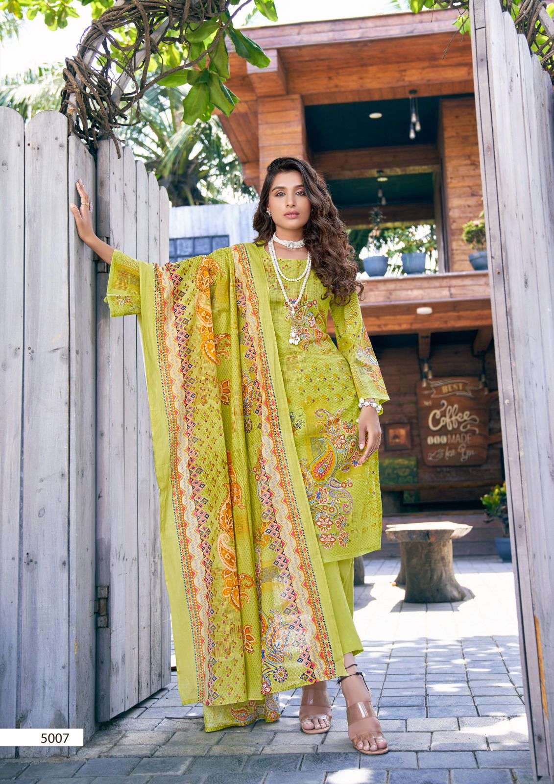 bin saeed mahnoor vol-5 5001-5008 series by yashika trends pure lawn designer pakistani salwar suits catalogue design 2023