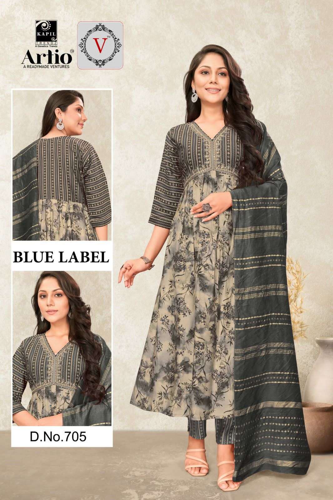 blue label 701-714 series by veda fancy look designer kurtis catalogue online wholesale surat