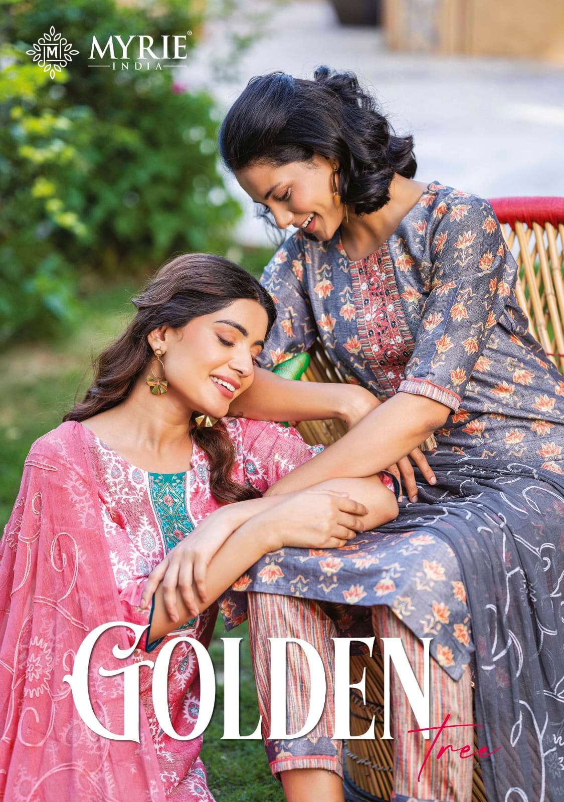 golden tree 101-108 series by mayriee trendy designer top bottom dupatta catalogue collection 2023