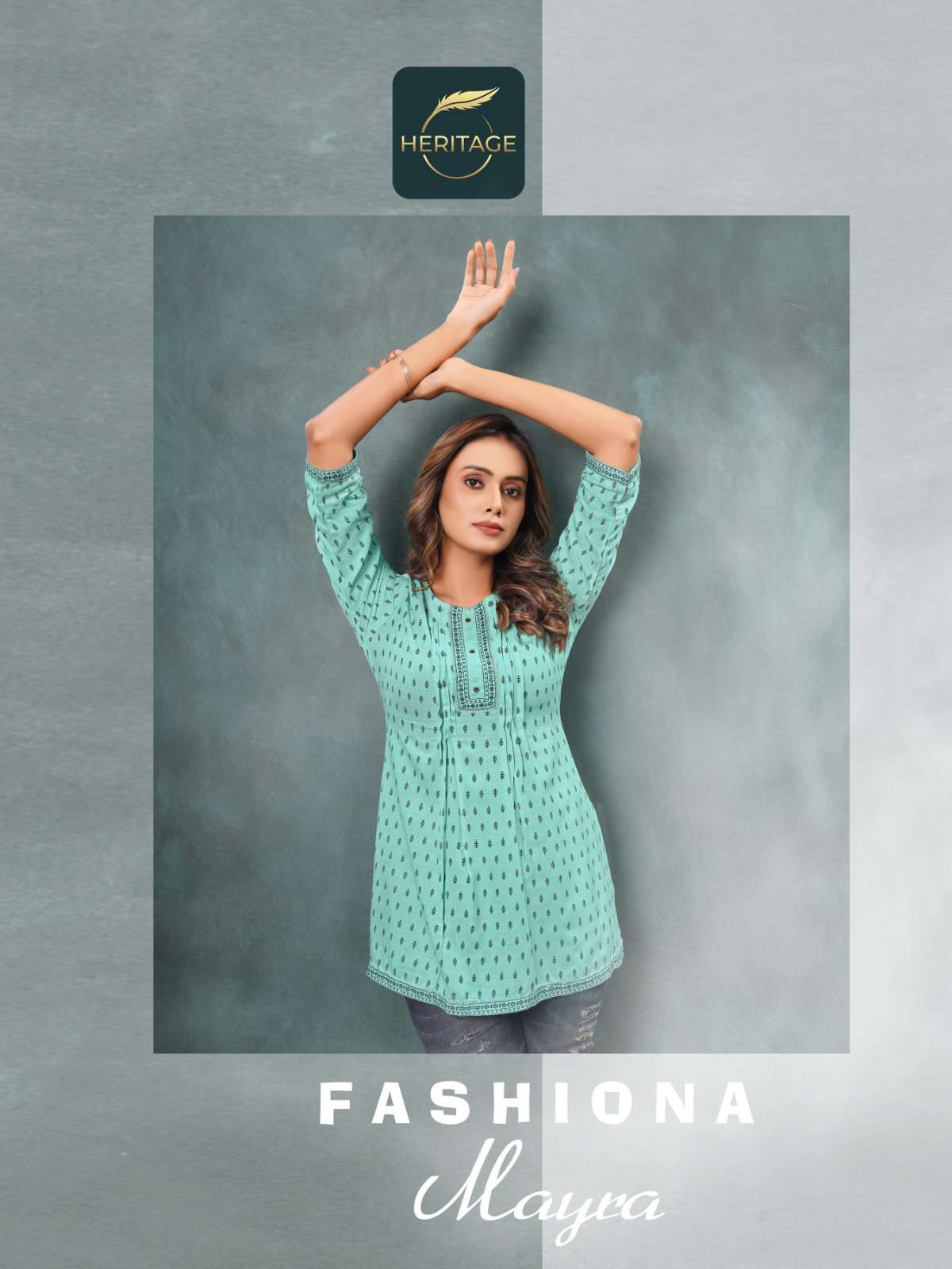 mayra by heritage collection trendy designer short tops catalogue online dealer surat