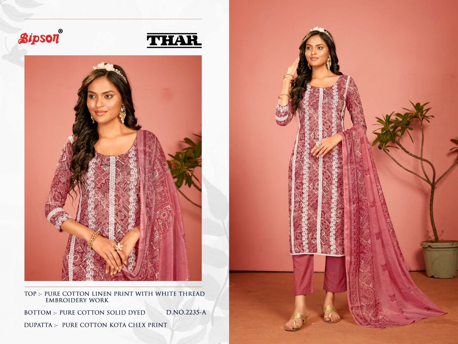 thar 2235 series by bipson prints unstich designer dress material catalogue wholesale surat