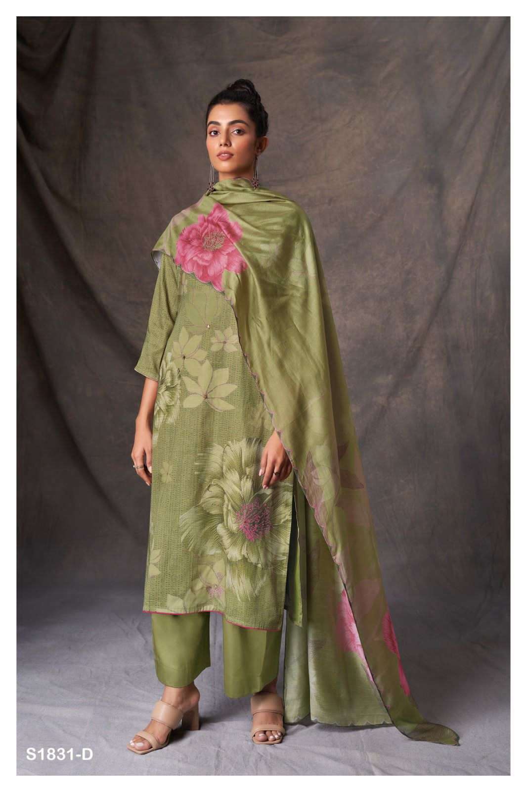 winnie 1831 series by ganga premium cotton silk top bottom with dupatta catalogue design 2023