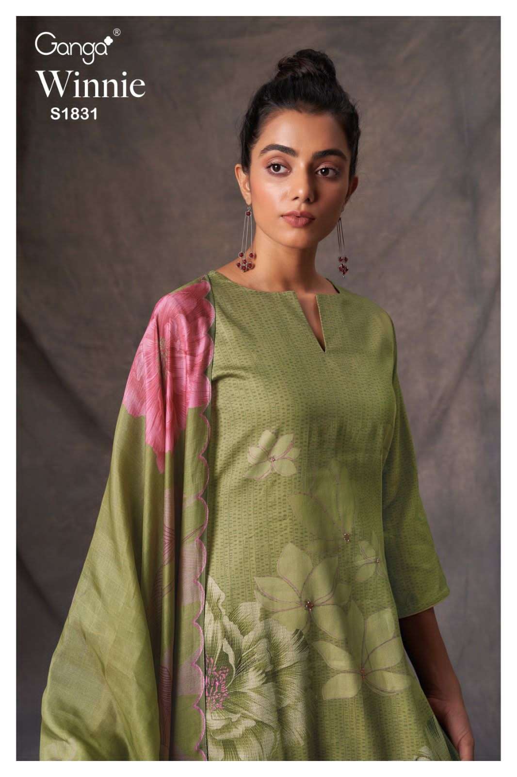 winnie 1831 series by ganga premium cotton silk top bottom with dupatta catalogue design 2023