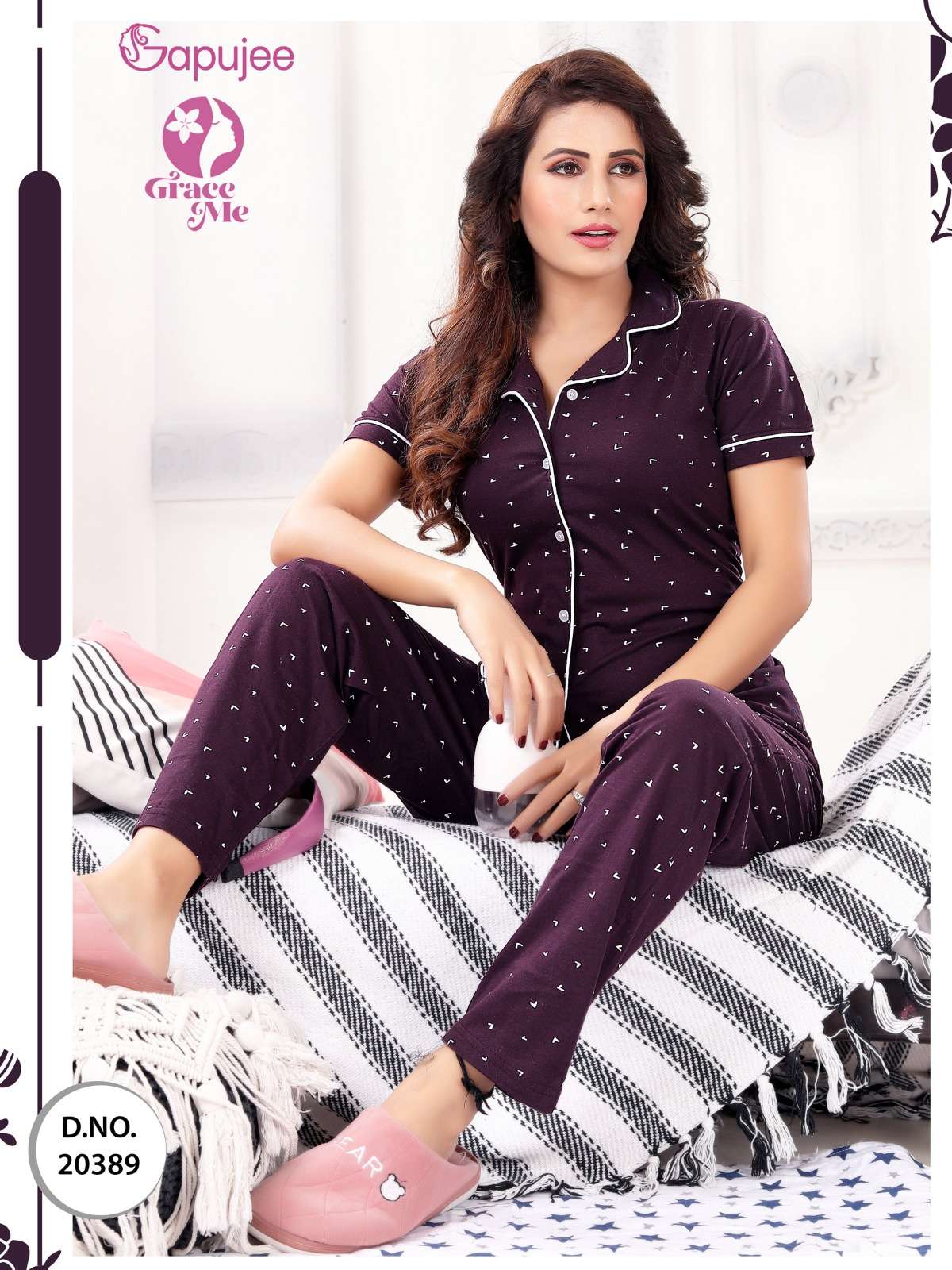 Printed Cotton Satin Latest Fancy Night Wear Collection Catalog