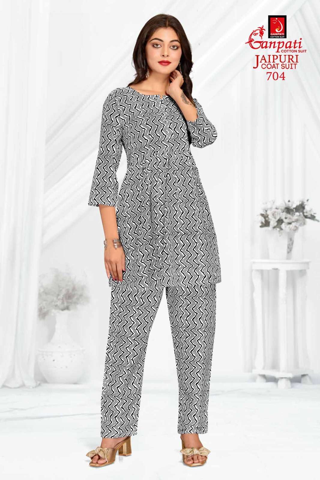 jaipuri coat suit vol 3 ganpati 701-715 series jaipuri cotton cord set for special occasion set wholesaler