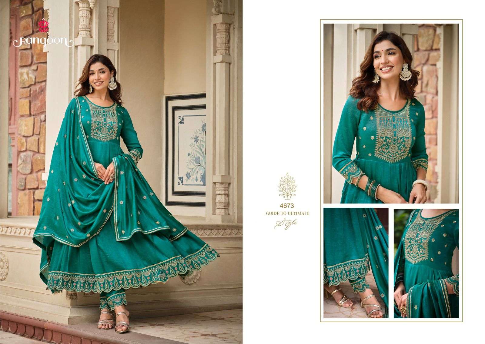 kalyani rangoon 4671 4674 series latest designer fancy anarkali kurti wholesaler surat gujarat