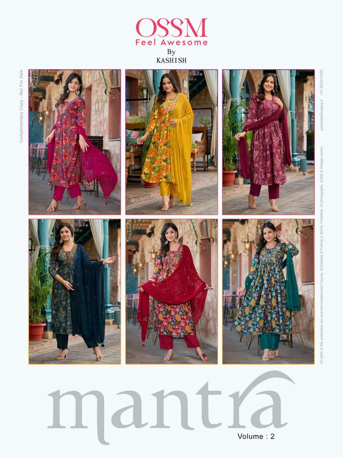 mantra vol 2 ossm 201 206 series latest designer fancy kurti set wholesaler surat gujarat