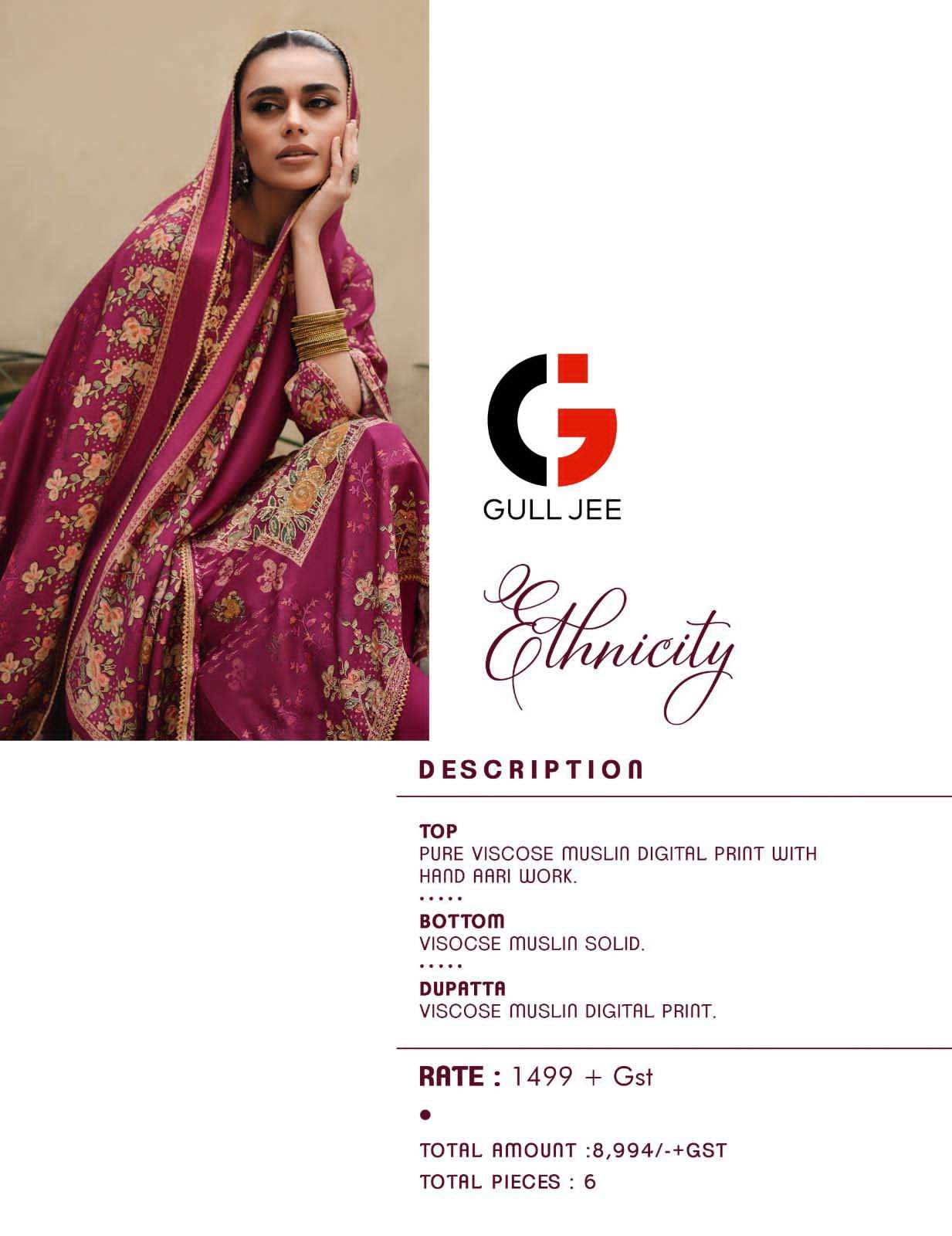 ethnicity 10001-10006 series by gull jee viscose muslin designer dress catalogue wholesaler surat