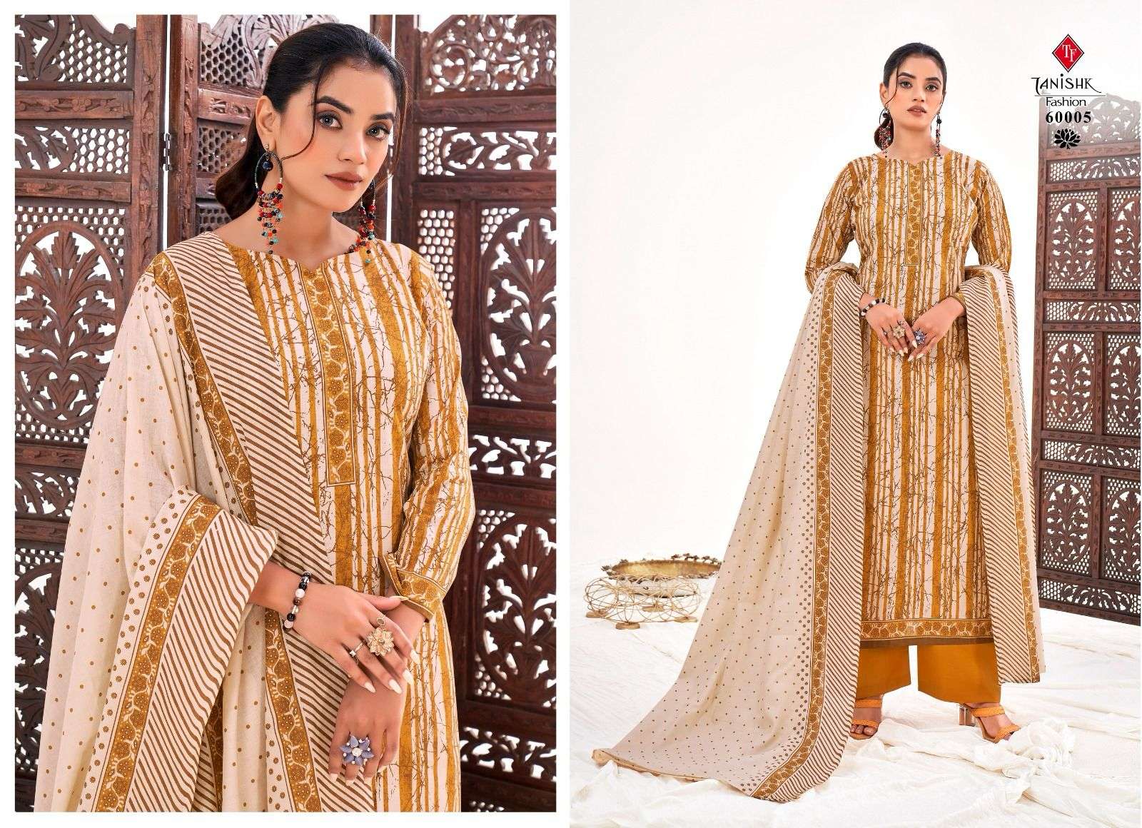 tanishk fashion by sanjh 60001-60008 series designer cotton summer catalogue online dealer surat 