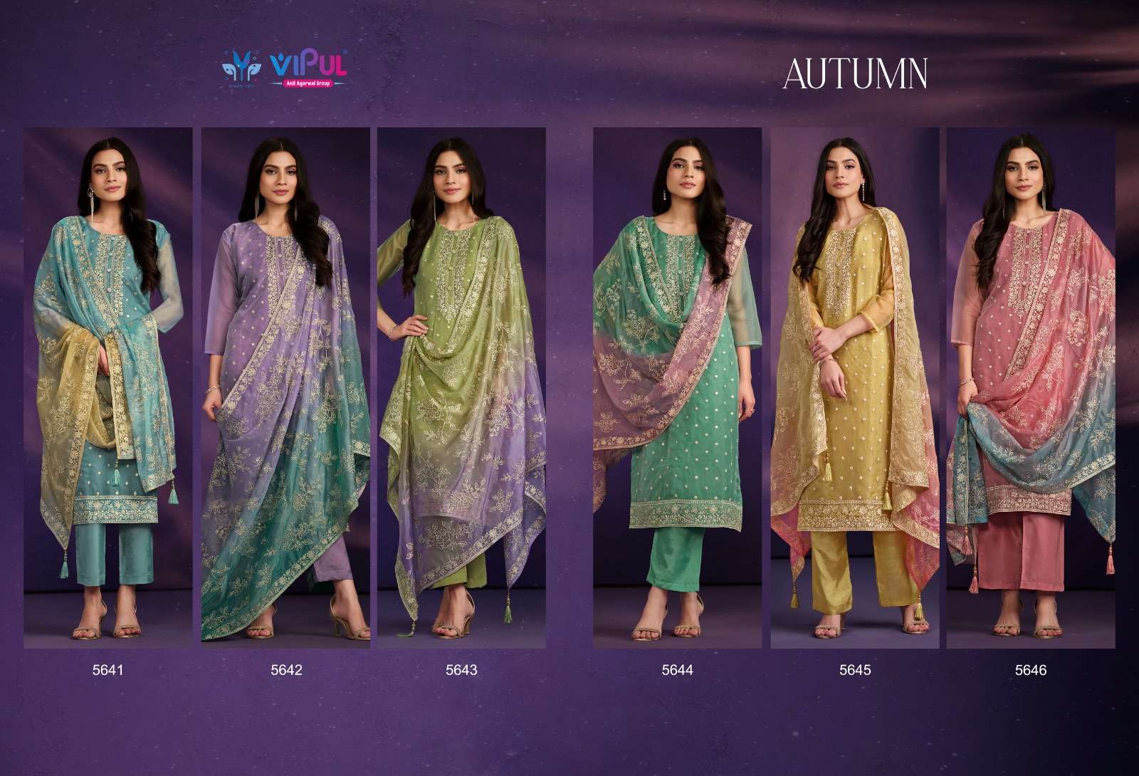 autumn by vipul fashion 5641-5646 series premium designer party wear salwar kameez catalogue surat gujrat
