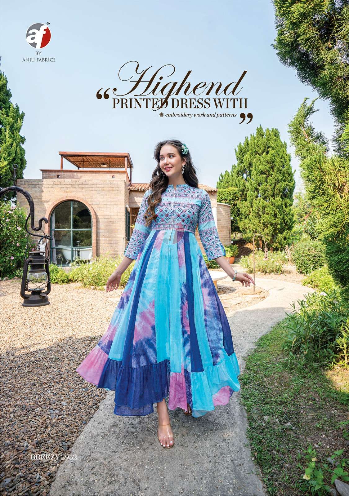 breezy vol-2 2951-2956 series by anju fabrics fancy designer slit kurti with pant catalogue wholesaler surat