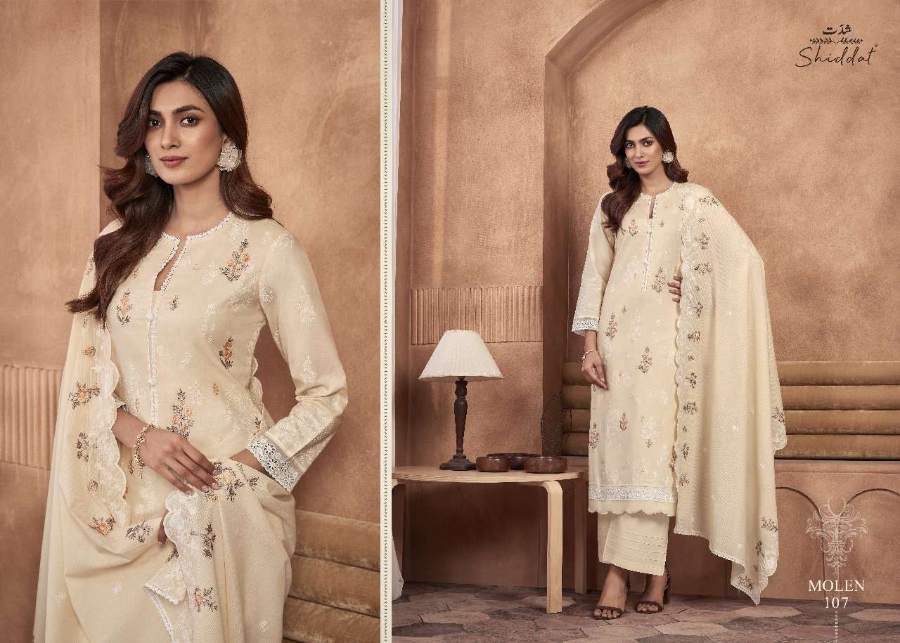 molen by shiddat heavy work designer suits catalogue manufacturer surat gujrat