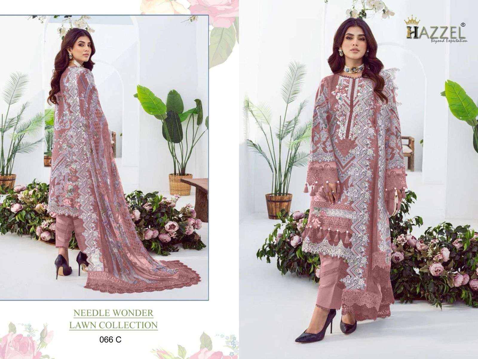 needle wonder lawn collection by hazzel pure cotton designer suits catalogue at wholesale surat gujrat