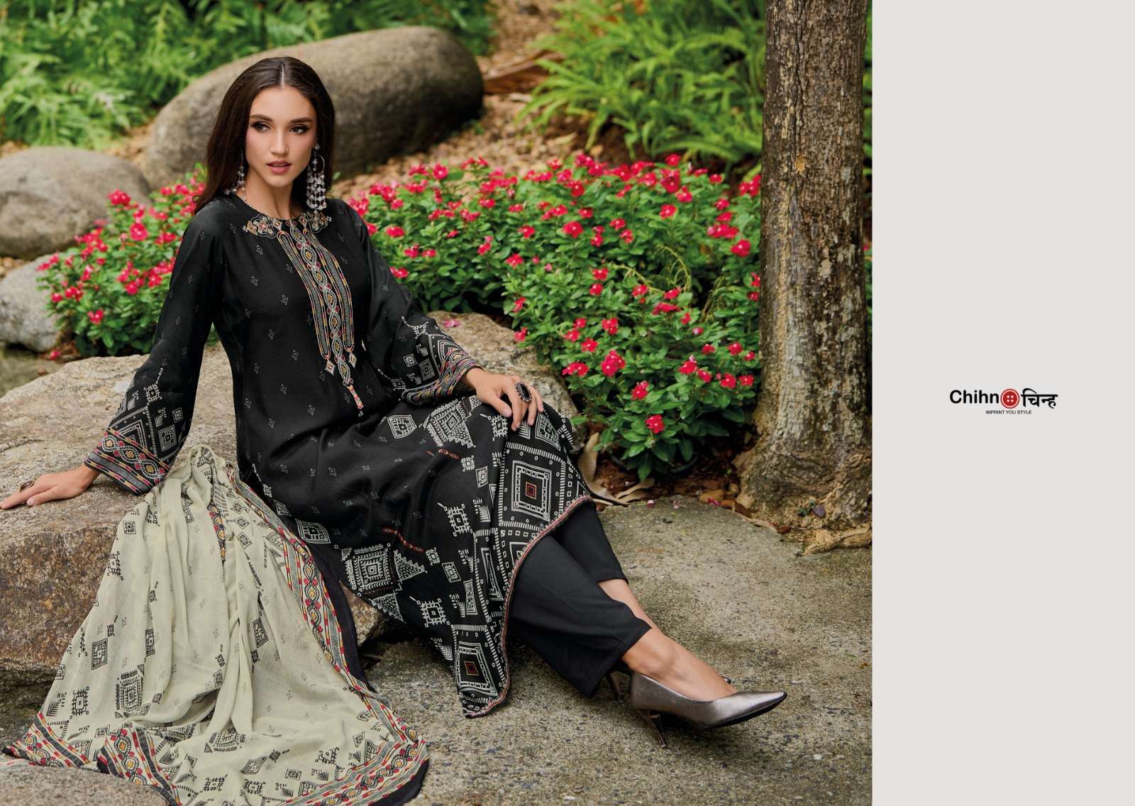 shezan by chihn 6100-6105 series viscose muslin designer suits catalogue at online market surat gujrat