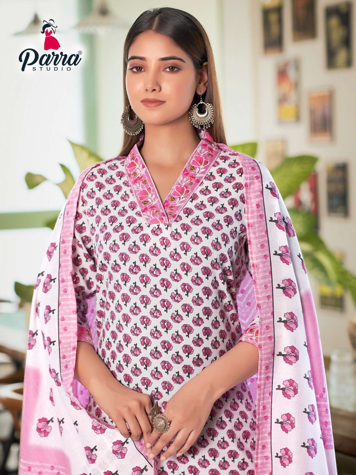 cotton house by parra studio 1001-1006 series pure cotton designer kurtis catalogue manufacturer surat gujarat 