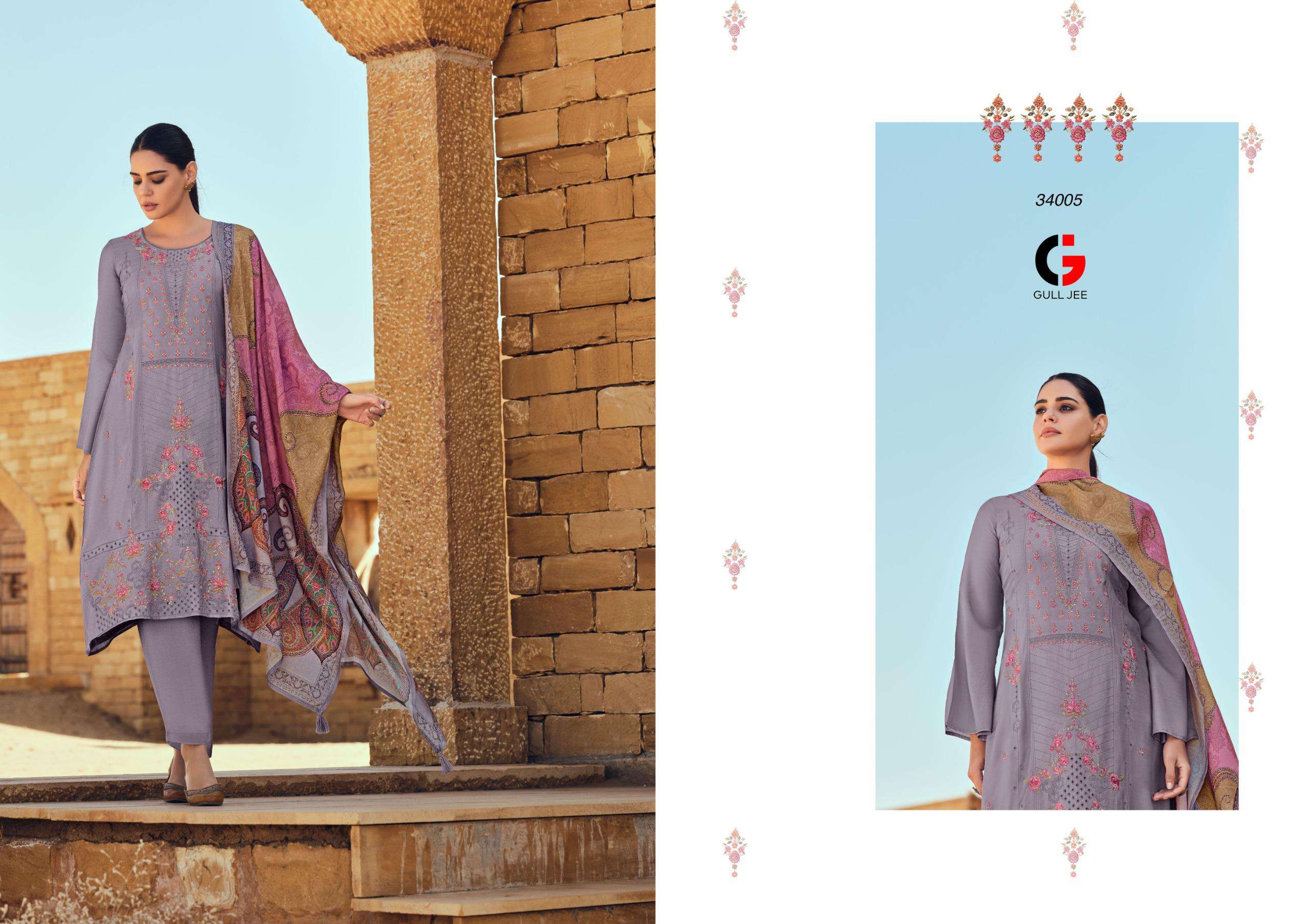 ekans by gull jee 34001-34006 series eid special designer salwar suits latest catalogue manufacturer surat gujarat 