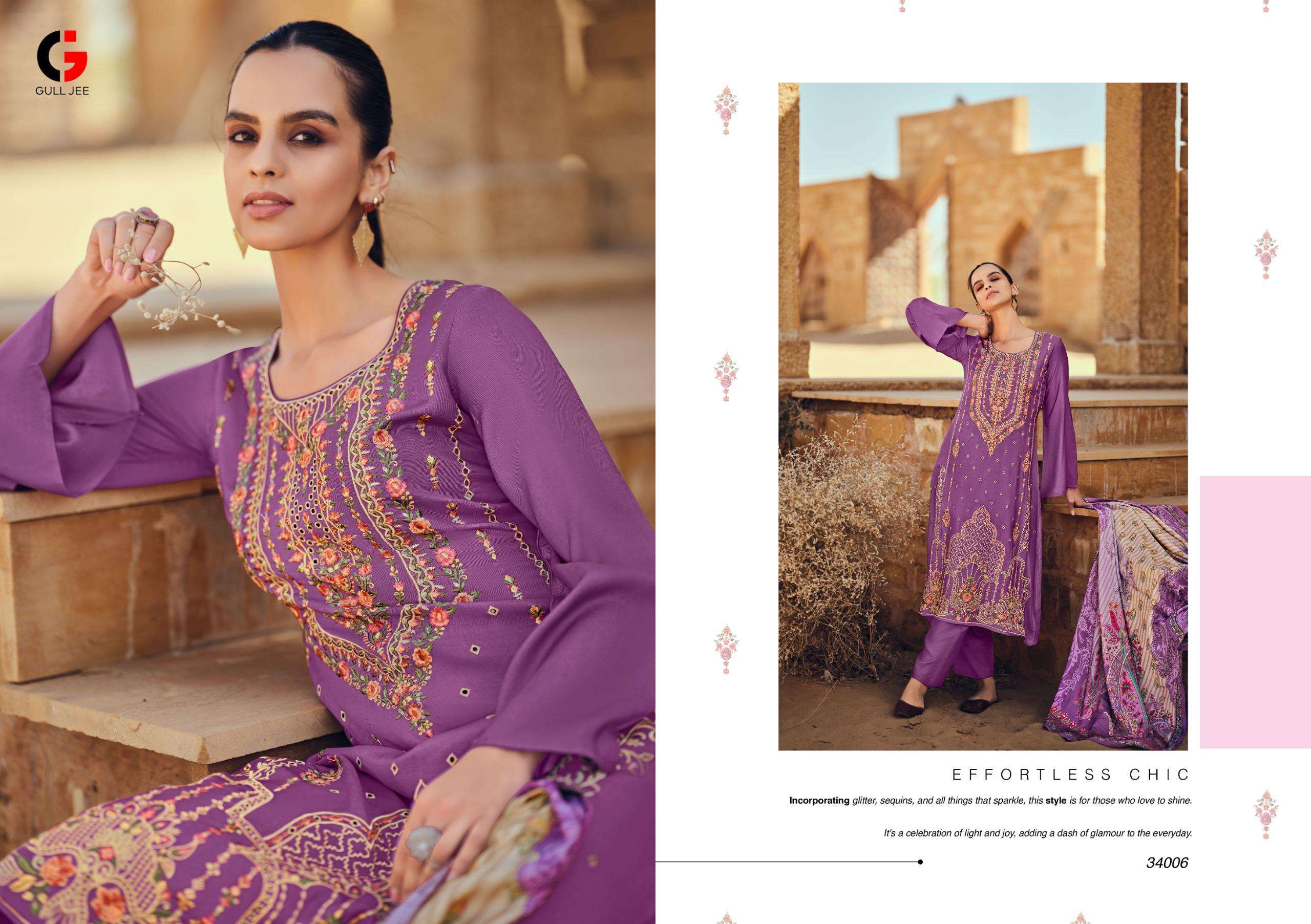 ekans by gull jee 34001-34006 series eid special designer salwar suits latest catalogue manufacturer surat gujarat 