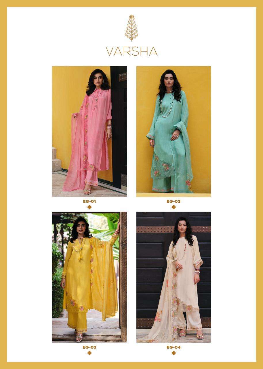 eleganza by varsha fashion digital print with embroidered work dress material catalogue wholesale price surat gujarat