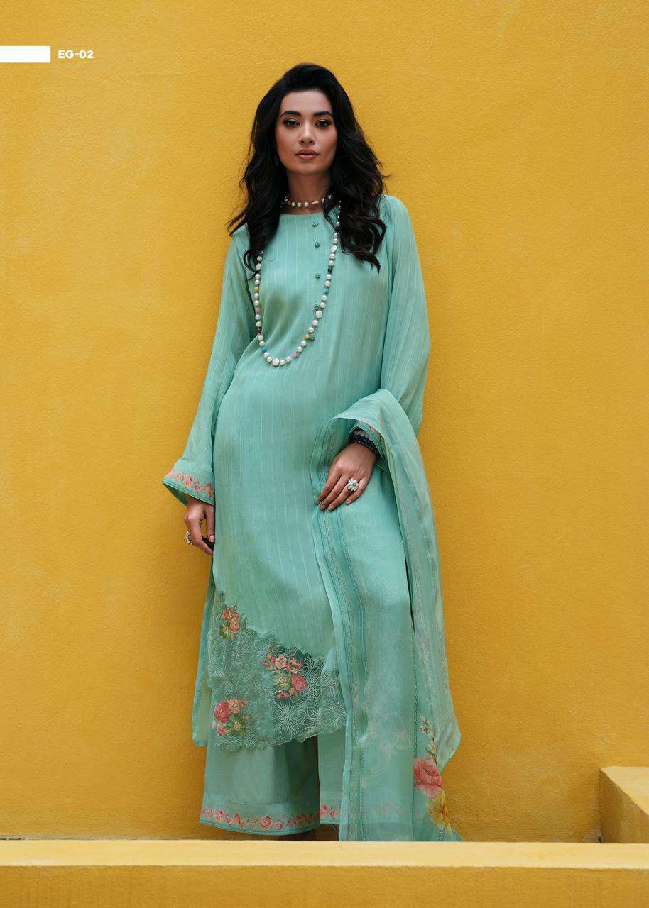 eleganza by varsha fashion digital print with embroidered work dress material catalogue wholesale price surat gujarat