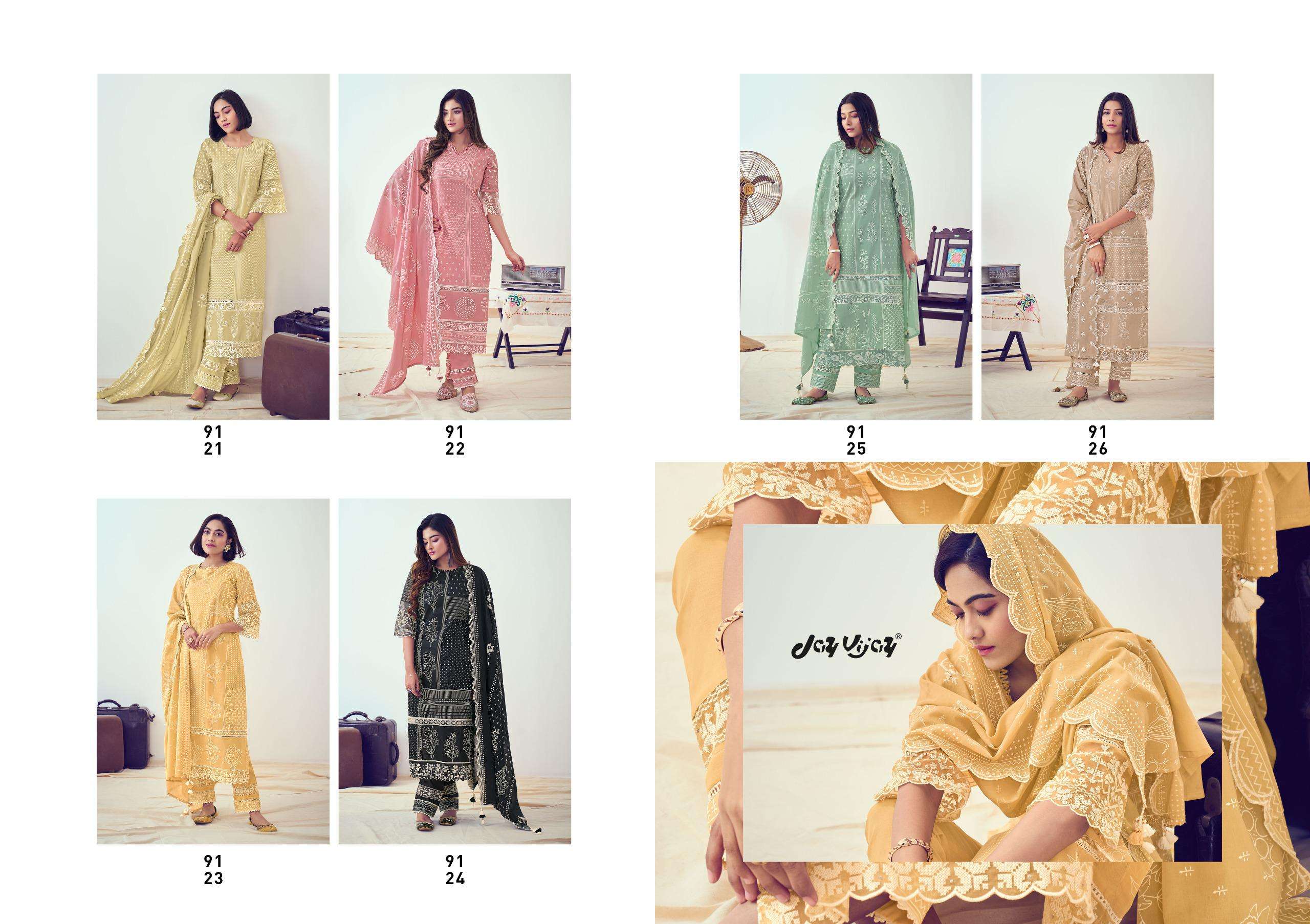 humsafar by jayvijay 9121-9126 series exclusive designer salwar kameez wholesale catalogue price surat gujarat 