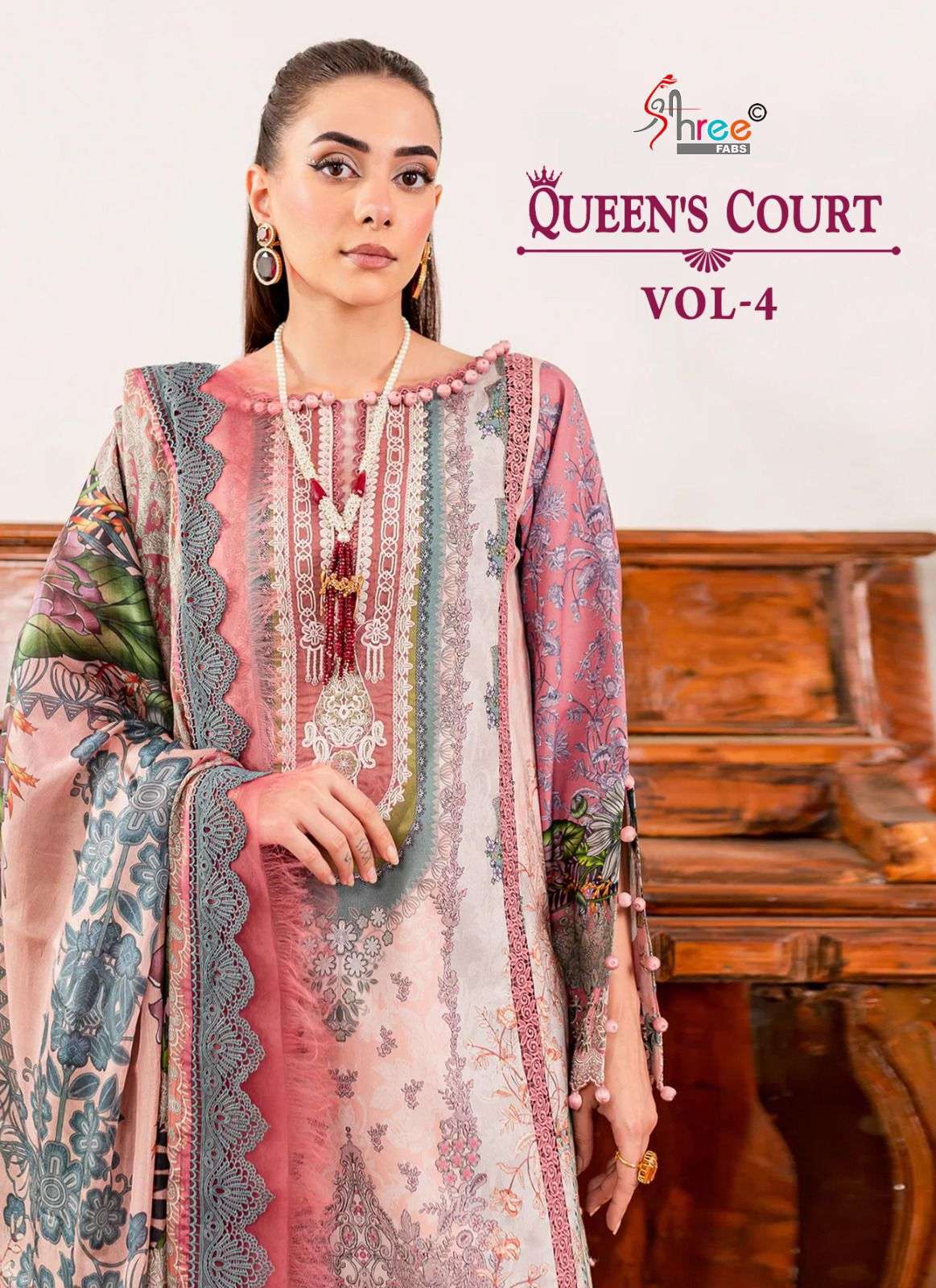 queens court vol-4 by shree fabs 3491-3497 series pure cotton pakistani salwar kameez catalogue manufacturer surat gujarat