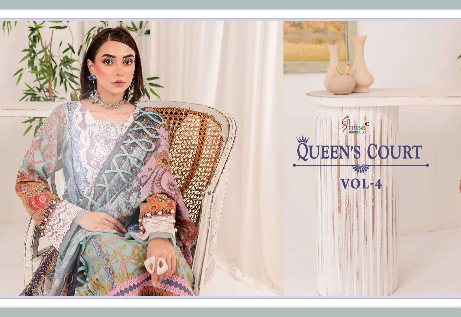 queens court vol-4 by shree fabs 3491-3497 series pure cotton pakistani salwar kameez catalogue manufacturer surat gujarat