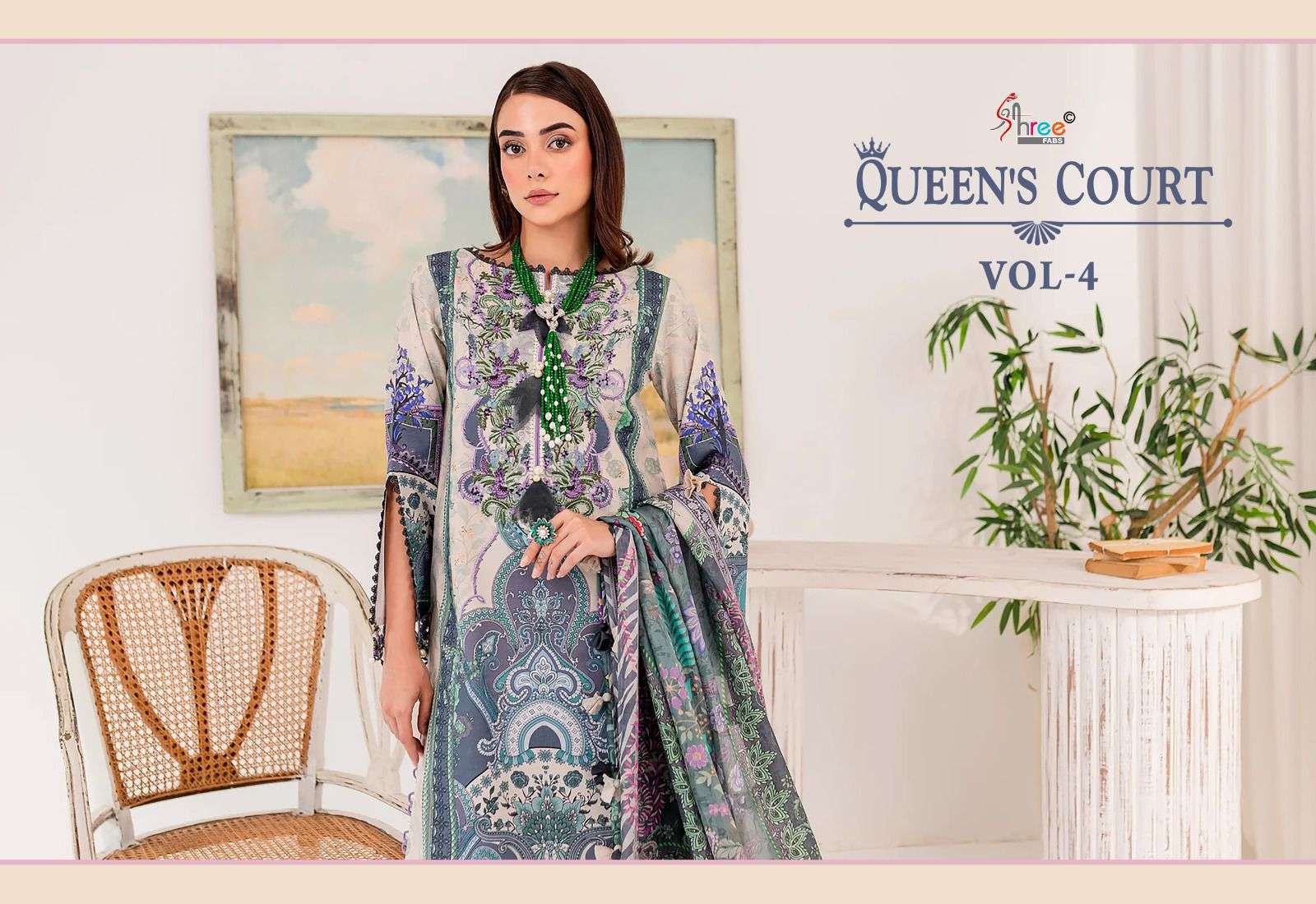 queens court vol-4 by shree fabs 3491-3497 series pure cotton pakistani salwar kameez catalogue manufacturer surat gujarat
