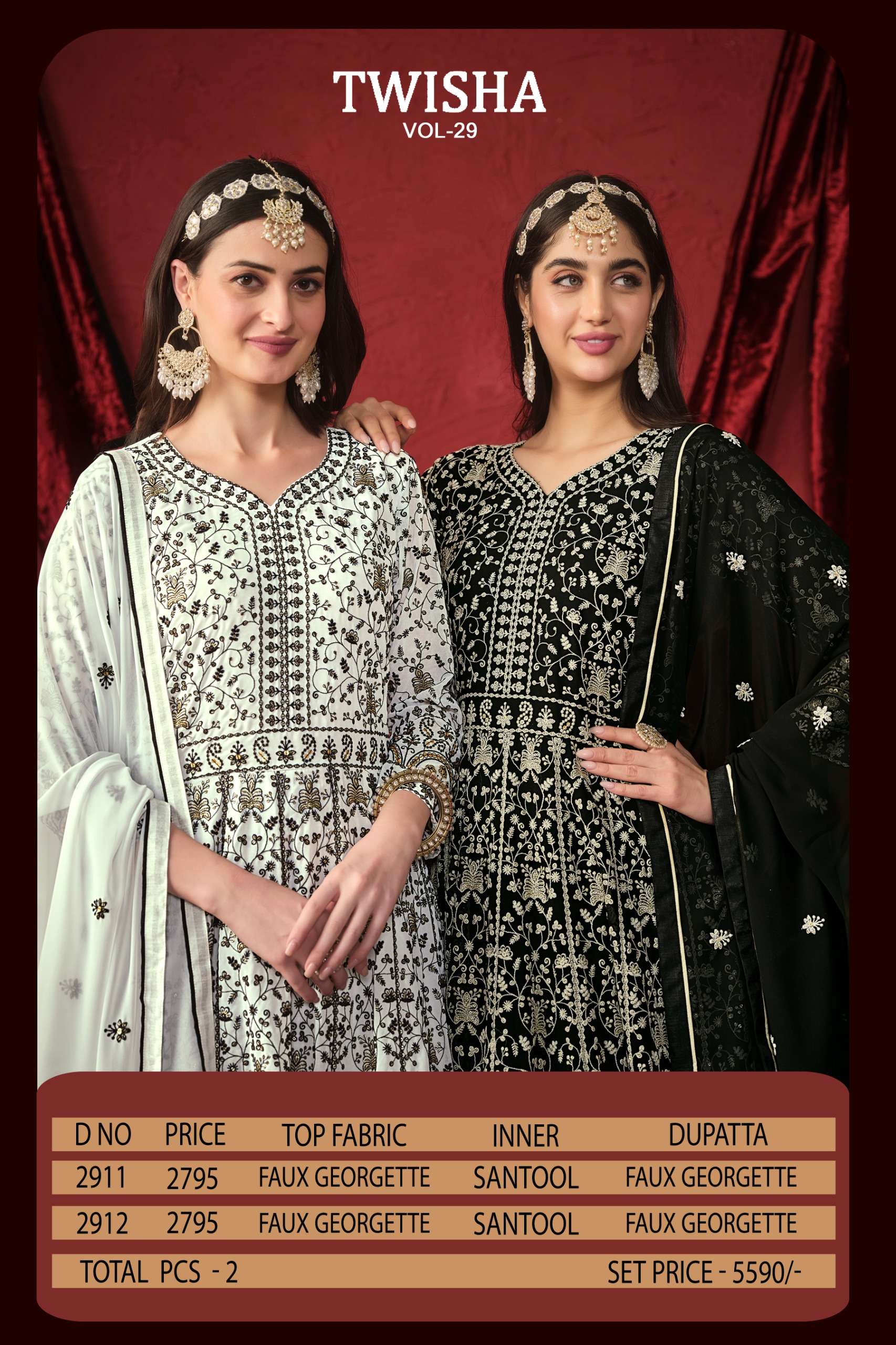 twisha twisha vol-29 heavy designer party wear dress catalogue wholesale market surat gujarat