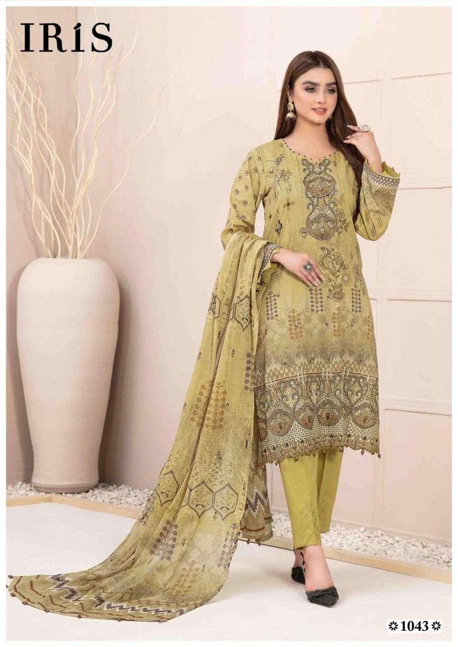 afsanah vol-5 by iris 1041-1050 series pure cotton material for suits catalogue wholesaler price surat gujarat 