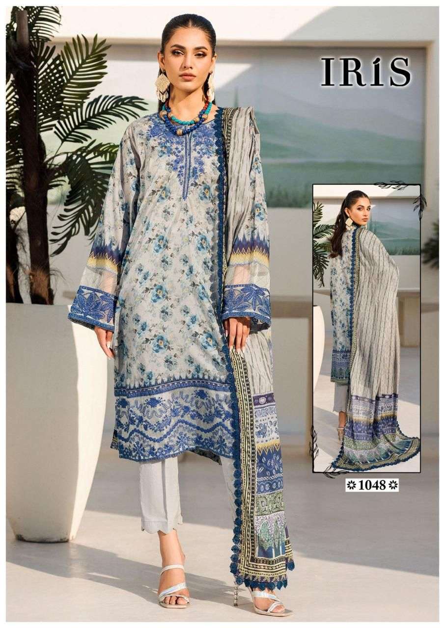 afsanah vol-5 by iris 1041-1050 series pure cotton material for suits catalogue wholesaler price surat gujarat 