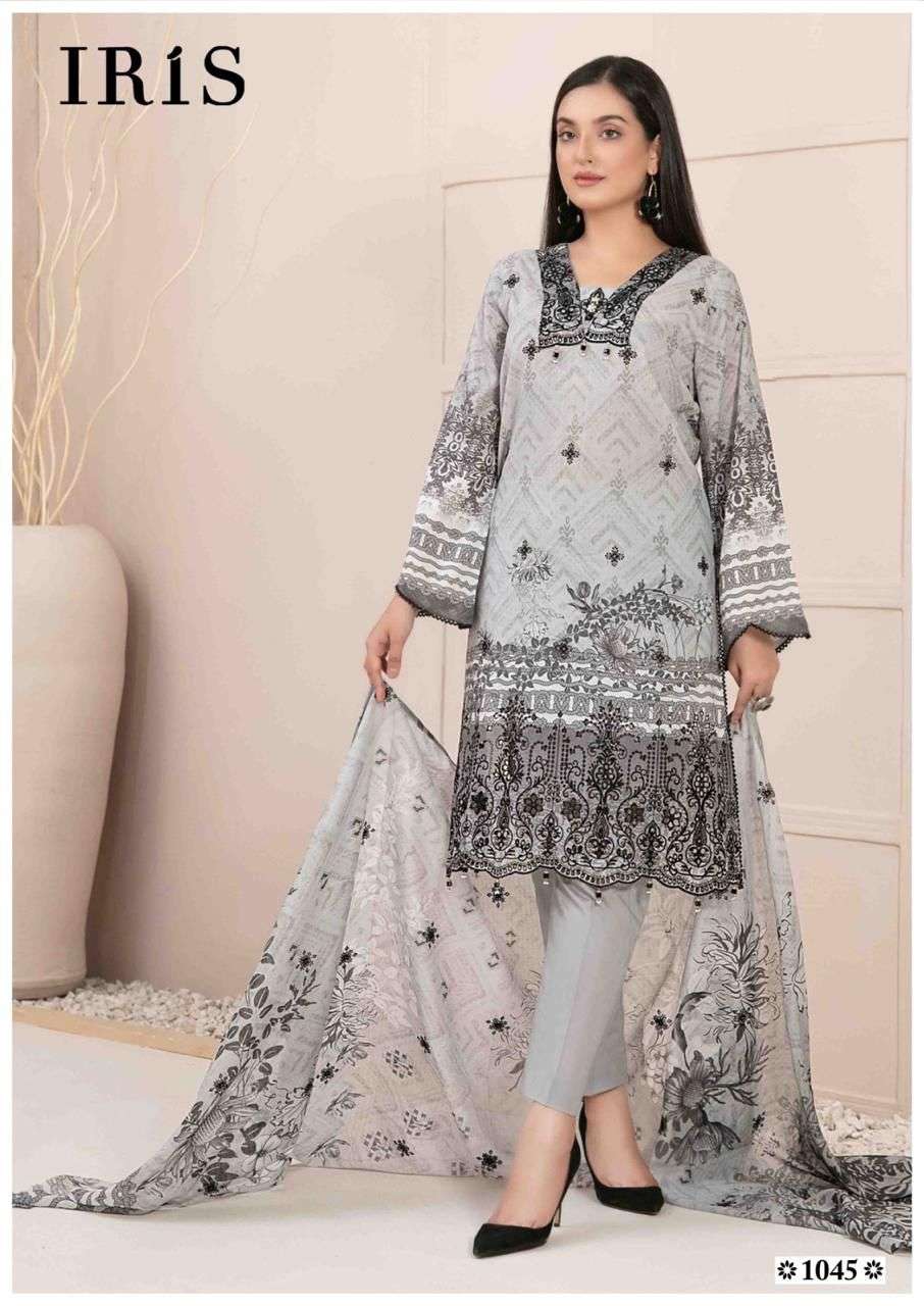 afsanah vol-5 by iris 1041-1050 series pure cotton material for suits catalogue wholesaler price surat gujarat 